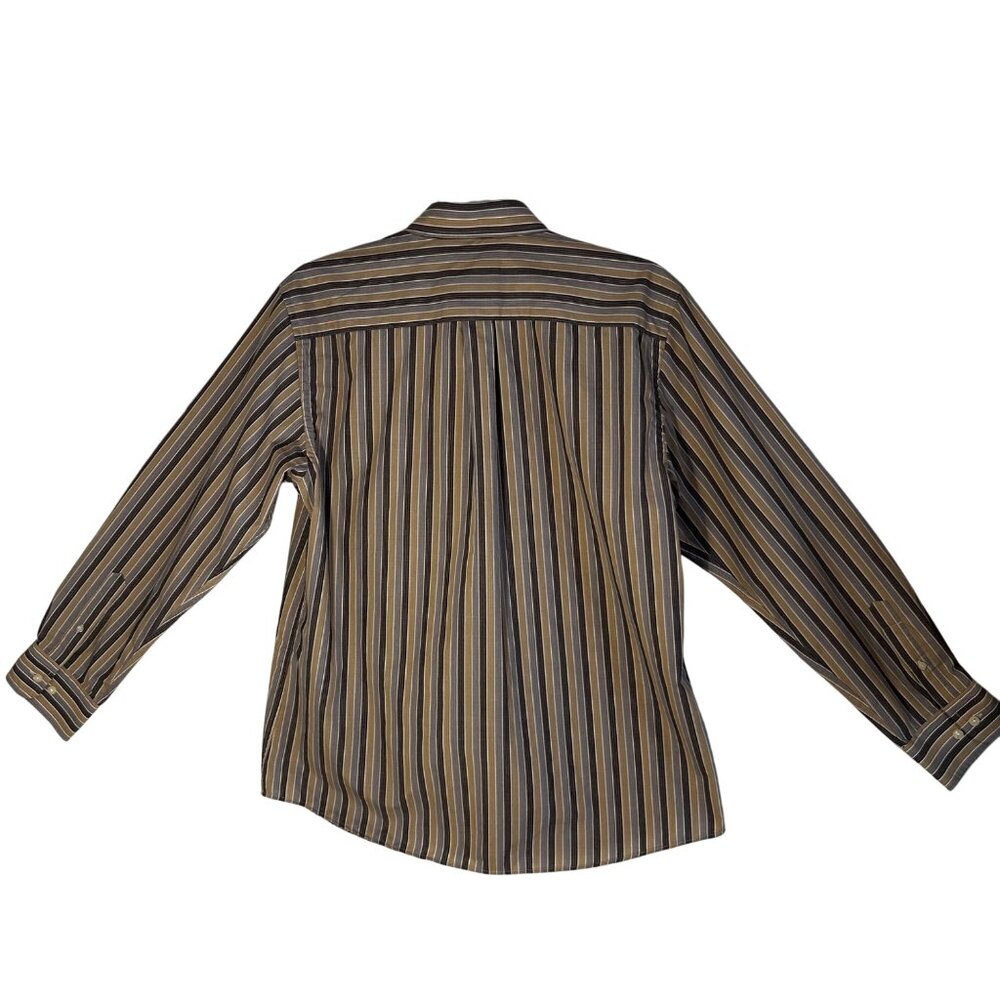 Dockers Men's Striped Long Sleeve Shirt L Stain Defender No Wrinkles - Picture 3 of 11